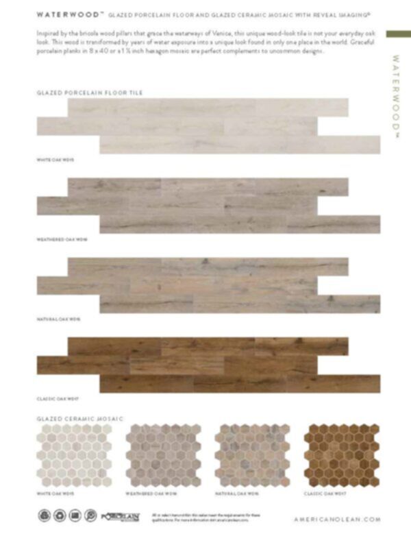 WD16 Waterwood Natural Oak  8x40 Porcelain Wood Tile - Image 2