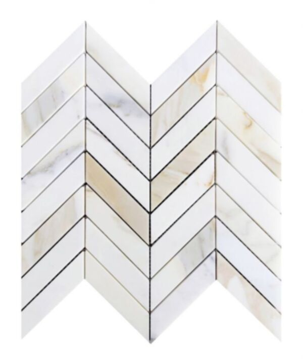 Elysium Chevron Calacatta Gold Honed 11 x 11