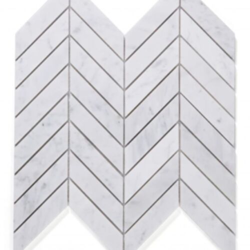 Elysium Chevron White Carrara Honed 10.75 x 11
