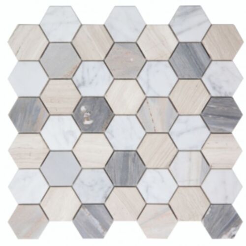 Elysium Hexagon Blue 2 x 2 11.75 x 12