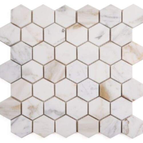 Elysium Hexagon Calacatta Gold Polished 2 x 2 11.75 x 12
