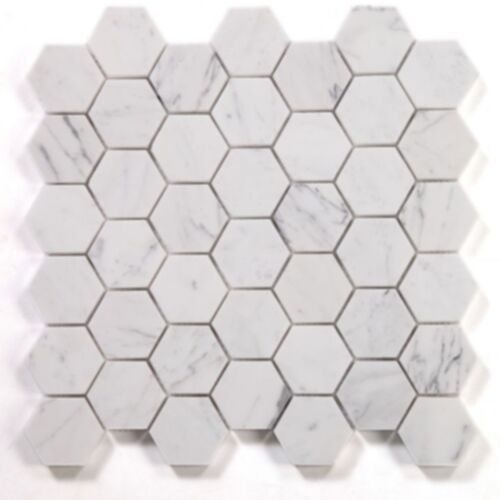 Elysium Hexagon Calacatta White Honed 2 x 2 11.75 x 12