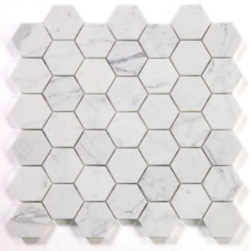 Hexagon Calacatta White Polished 2 x 2 11.75 x 12