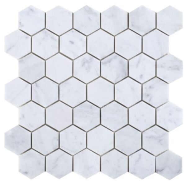 Hexagon Carrara Honed 2 x 2 12 x 12