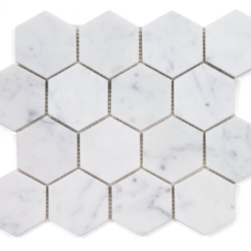 Hexagon Carrara Honed 3 x 3 10 x 11.50