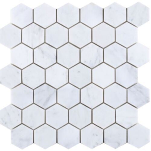 Hexagon Carrara Polished 2 x 2 12 x 12