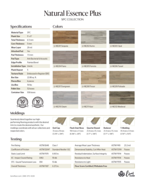 Lions Floor LVP- Natural Essence Plus - Palisade - Image 3