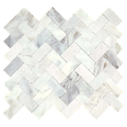 Dal Tile Minute Mosaix Herringbone Daphne White