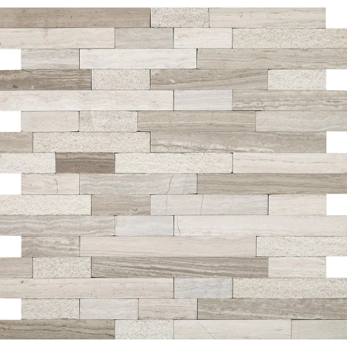 Dal Tile Minute Mosaix Random Linear Chenille White