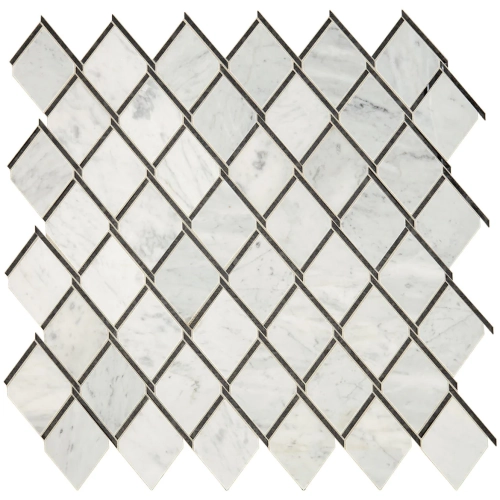 Dal Tile Lavaliere Chain Link Carrara White Ant Black Mirror