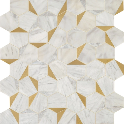 Dal Tile Lavaliere Illusionary Alluring White Brass