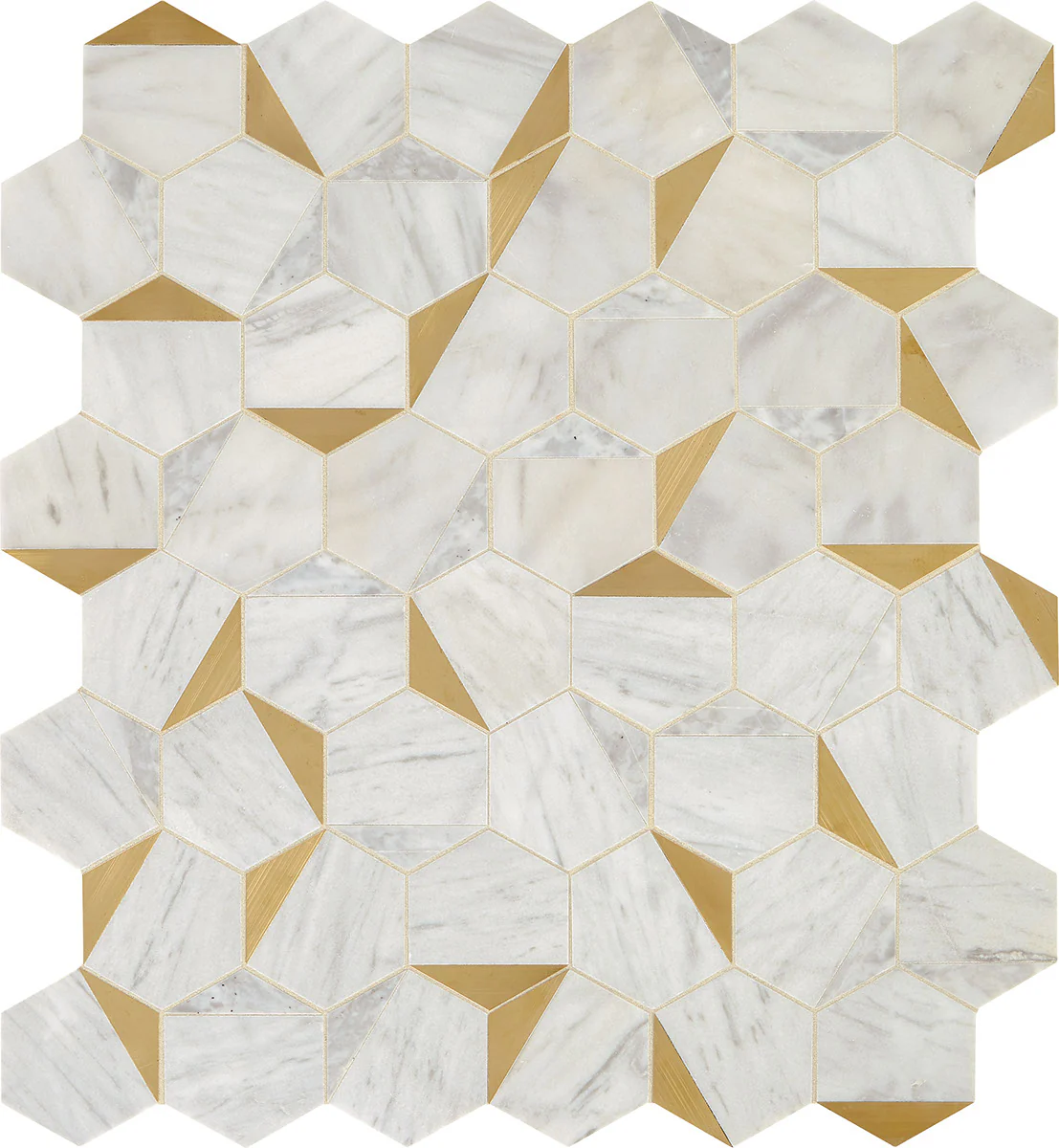 Dal Tile Lavaliere Illusionary Alluring White Brass