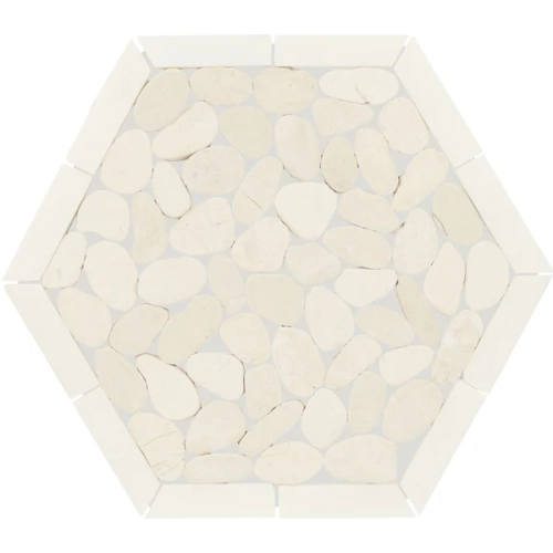 Dal Tile Pebble Oasis Framed Pebble Icicle