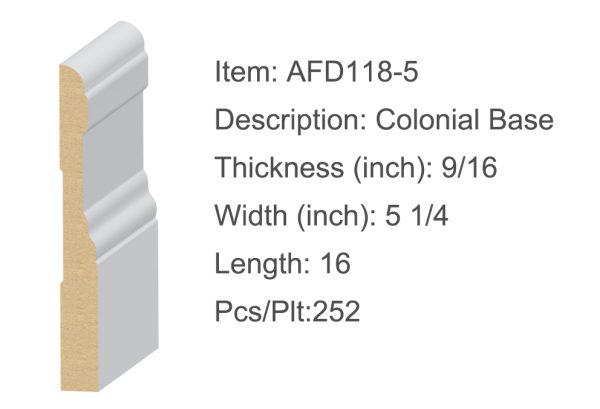 5.25 in Colonial Baseboard | Kennedy Tile