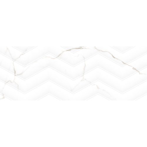 SCULPTURE CHEVRON WHITE GLOSSY 13X36