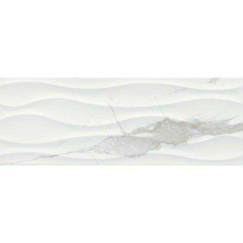 SCULPTURE WAVE WHITE GLOSSY 13X36