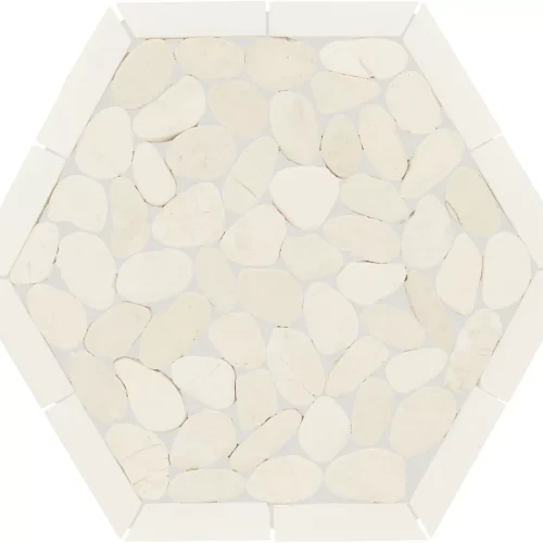 Dal Tile Pebble Oasis Framed Pebble Icicle