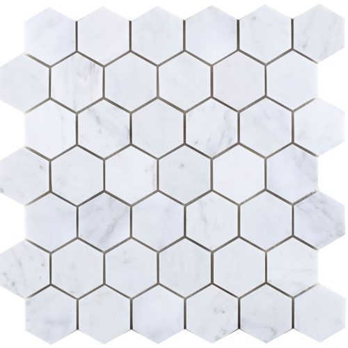 Hexagon Carrara Polished 2 x 2 12 x 12