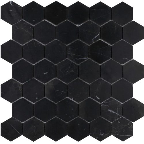 Hexagon Marquina Honed 2 x 2 12 x 12