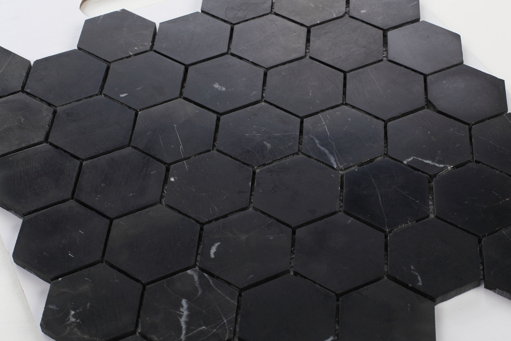 Hexagon Marquina Honed 2 x 2 12 x 12 Mosaic - Image 3
