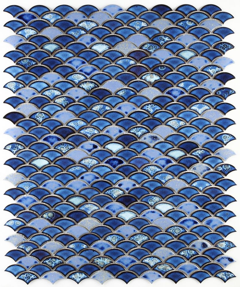 Dragon Scale Royal Blue 9.75 x 12 Mosaic - Image 3