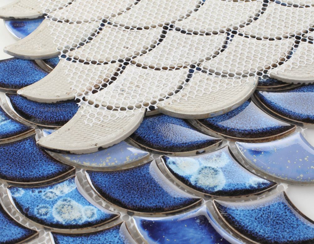 Dragon Scale Royal Blue 9.75 x 12 Mosaic - Image 2