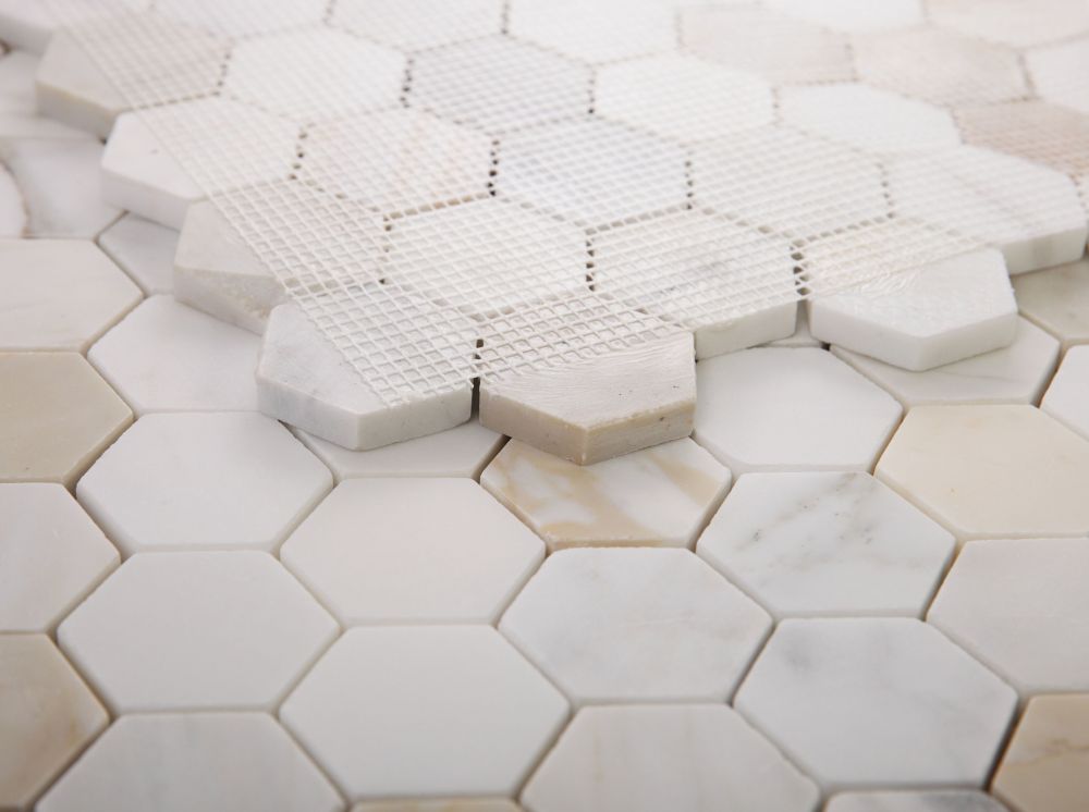 Hexagon Calacatta Gold Honed 2 x 2 11.75 x 12 Mosaic - Image 3