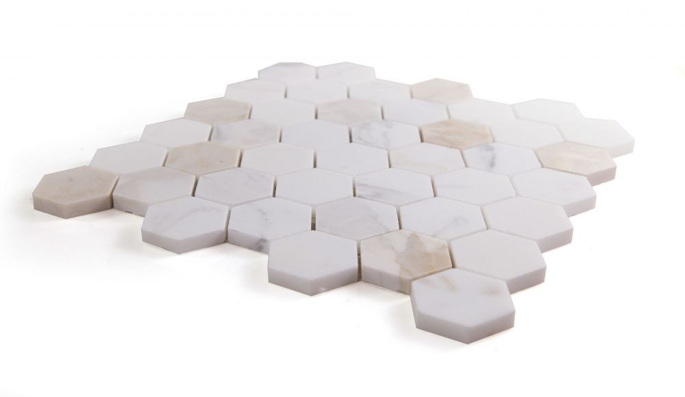 Hexagon Calacatta Gold Honed 2 x 2 11.75 x 12 Mosaic - Image 2