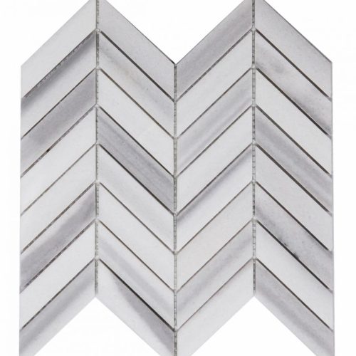 Chevron Marmala White 11 x 11