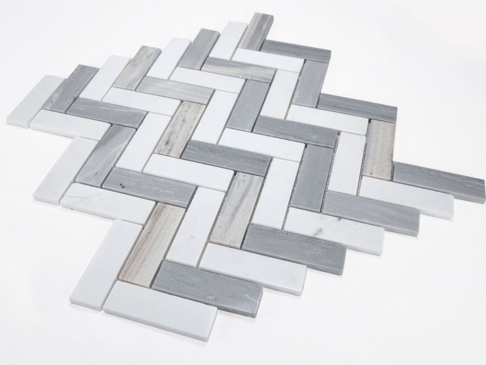 Herringbone Blue 11 x 12.5 Mosaic - Image 3