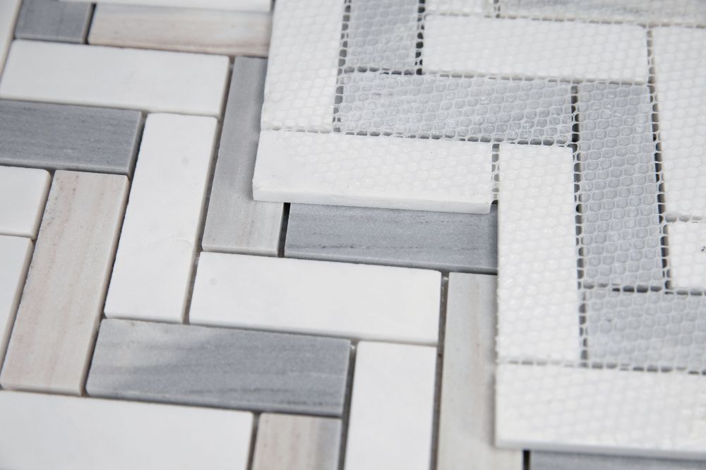 Herringbone Blue 11 x 12.5 Mosaic - Image 2