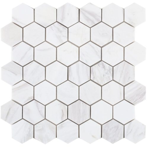 Hexagon White 2 x 2 11.75 x 11.75