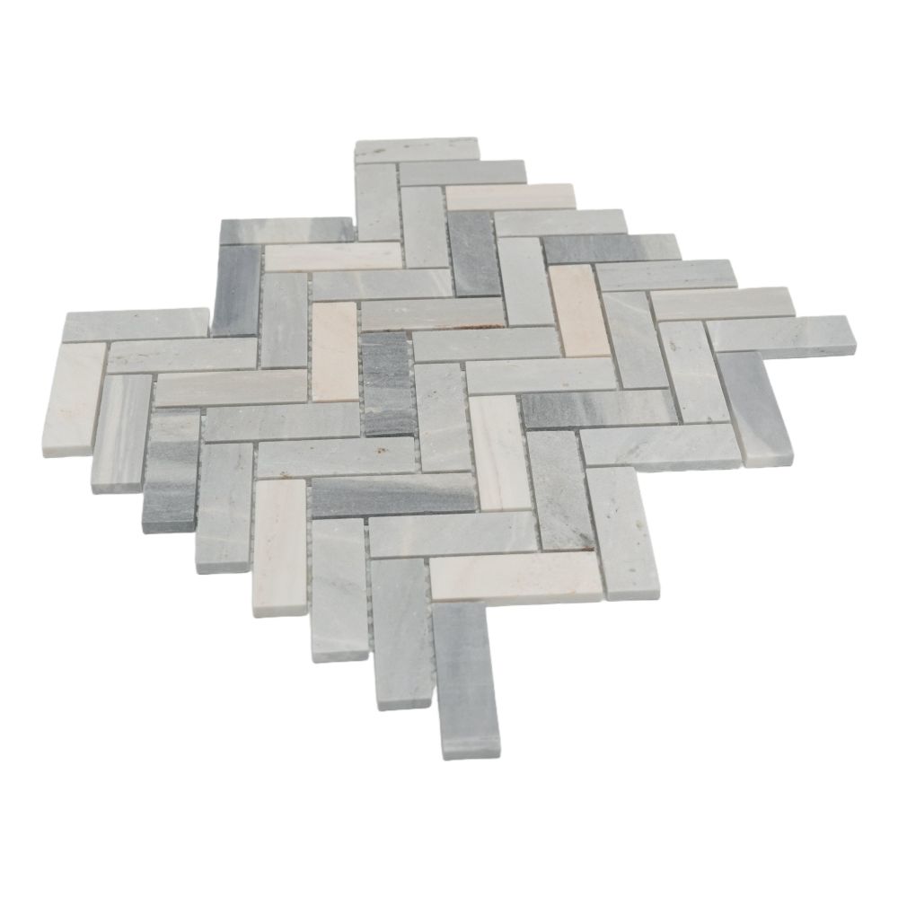 Herringbone Italian Blue 11 x 12.5 Mosaic - Image 4