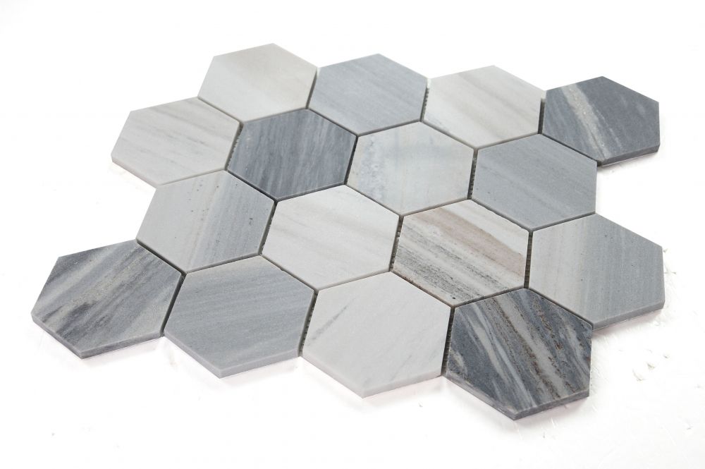 Hexagon Italian Blue 3 x 3 10.25 x 11.75 Mosaic - Image 2