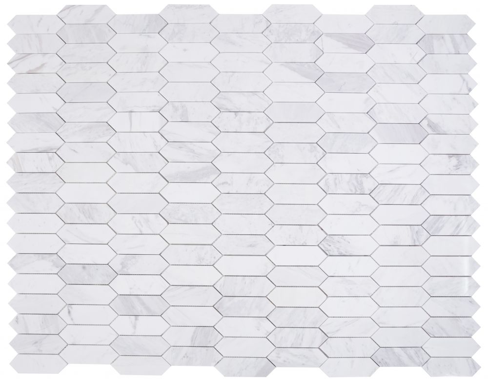Elongated Hex White 11.75 x 15 Mosaic - Image 3
