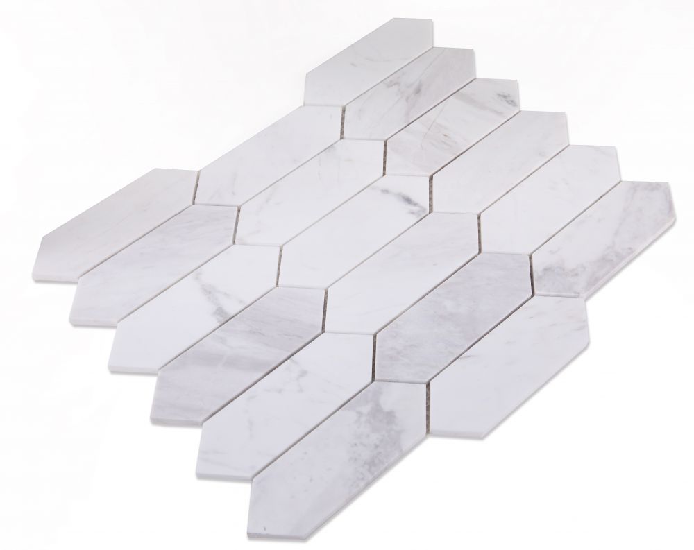 Elongated Hex White 11.75 x 15 Mosaic - Image 4