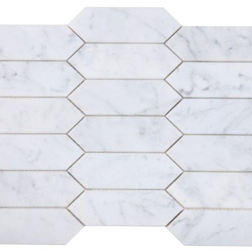 Elongated Hex Carrara Honed 11.75 x 15