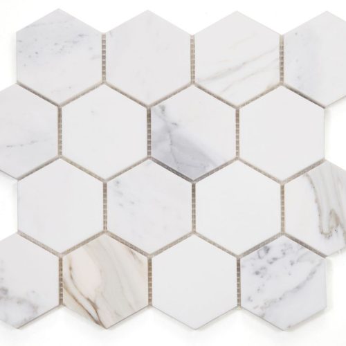 Hexagon Calacatta Gold Polished 3 x 3 10 x 11.5