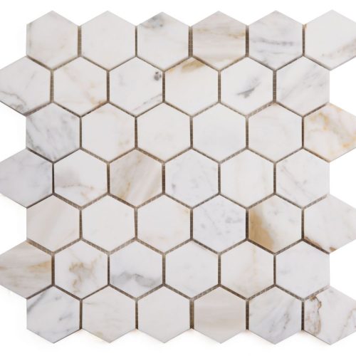 Hexagon Calacatta Gold Polished 2 x 2 11.75 x 12
