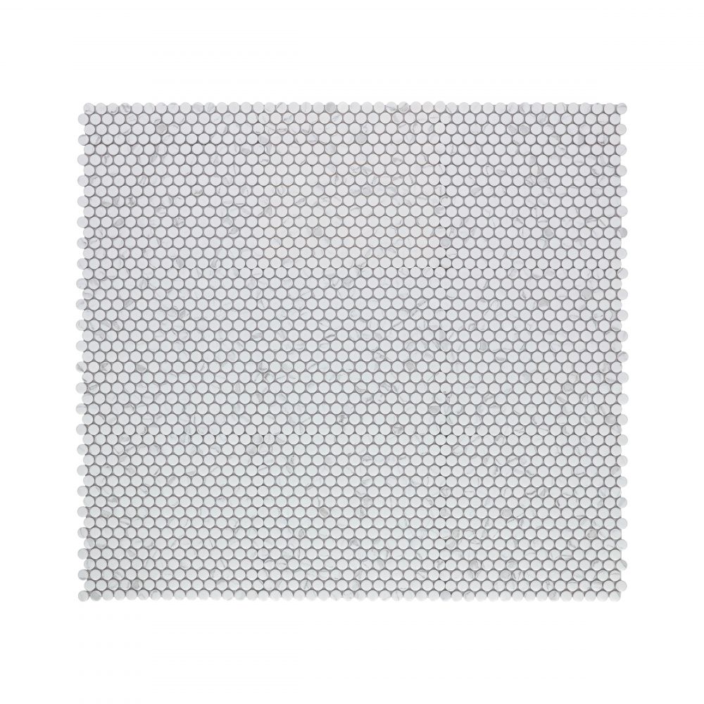 Penny Round Statuario Matte 11.5 x 12.25 Mosaic - Image 3