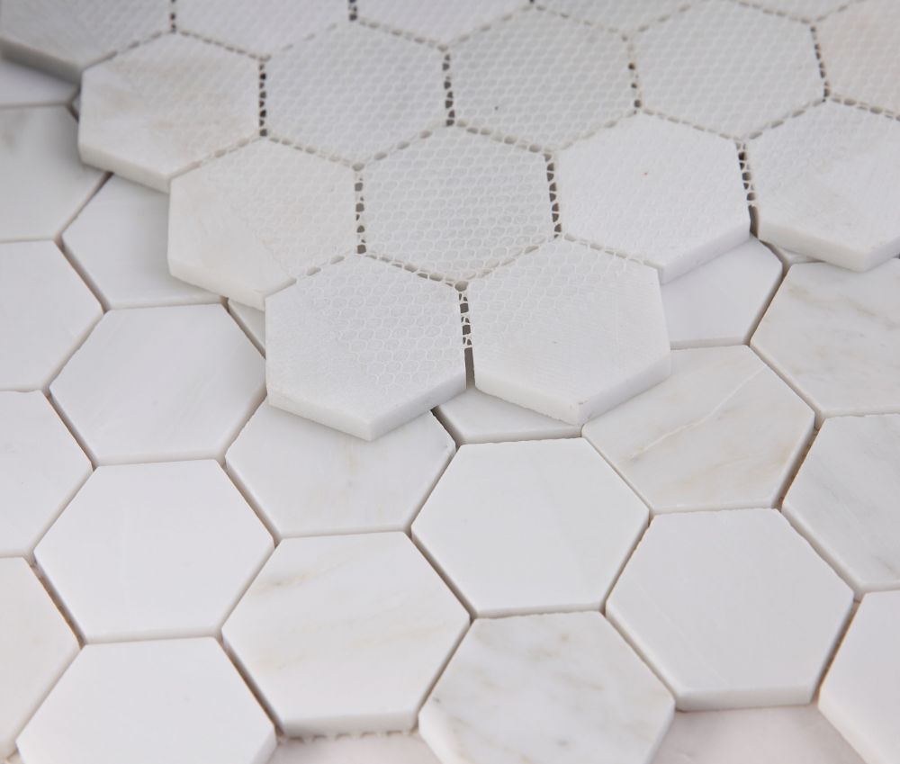 Hexagon Snow White Polished 2 x 2 11.75 x 12 Mosaic - Image 4