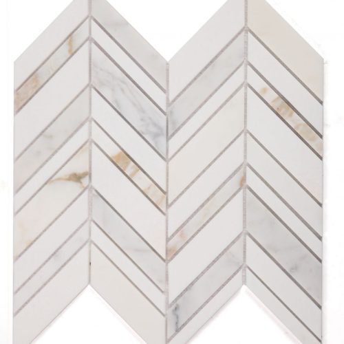 Chevron Shadow Calacatta 11.75 x 12