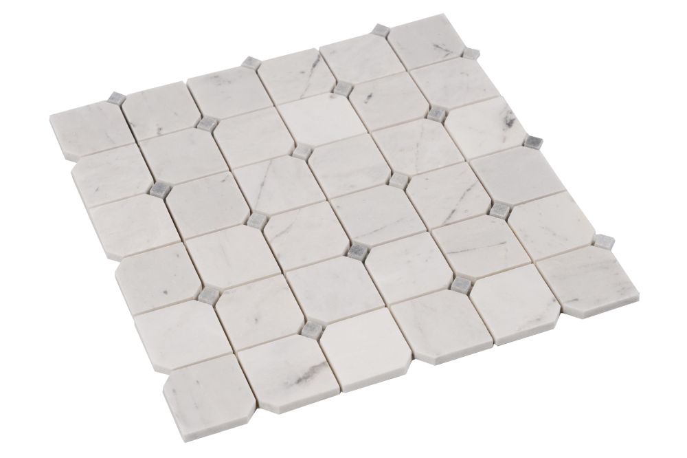 Clipped Square Milky White Honed 11.75 x 11.75 Mosaic - Image 4