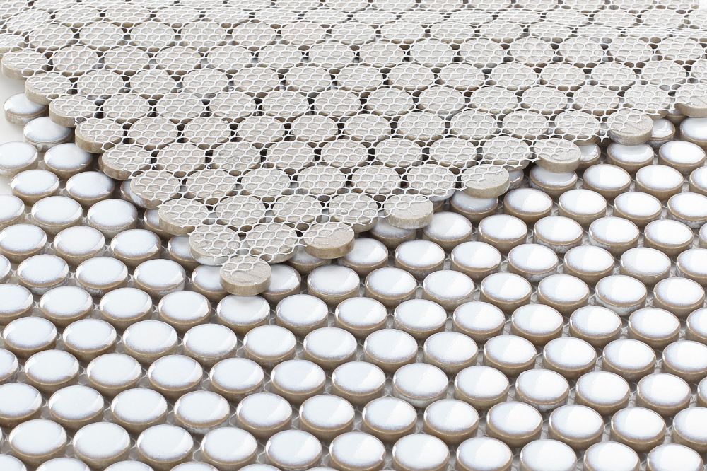Penny Round Fancy White 11.5 x 11.5 Mosaic - Image 3