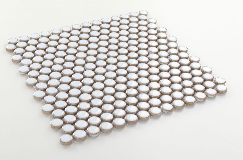 Penny Round Fancy White 11.5 x 11.5 Mosaic - Image 4
