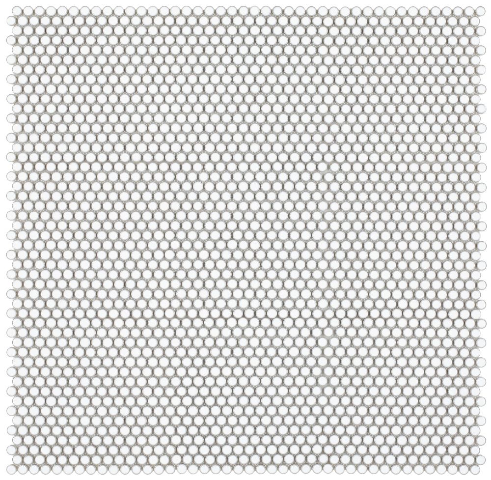 Penny Round Fancy White 11.5 x 11.5 Mosaic - Image 2